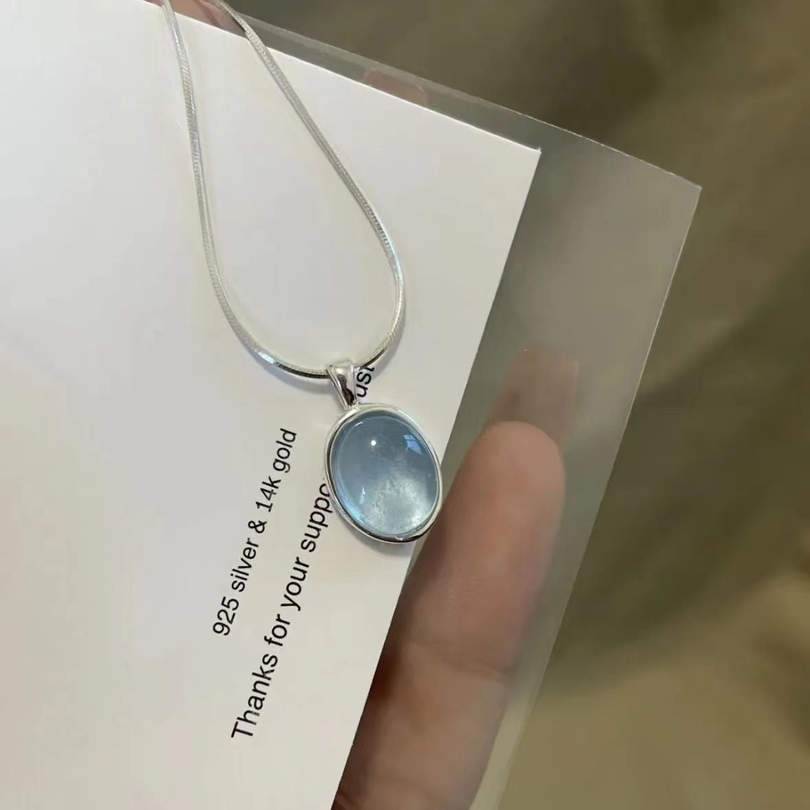 Moonlight Stone Sea Blue Necklace
