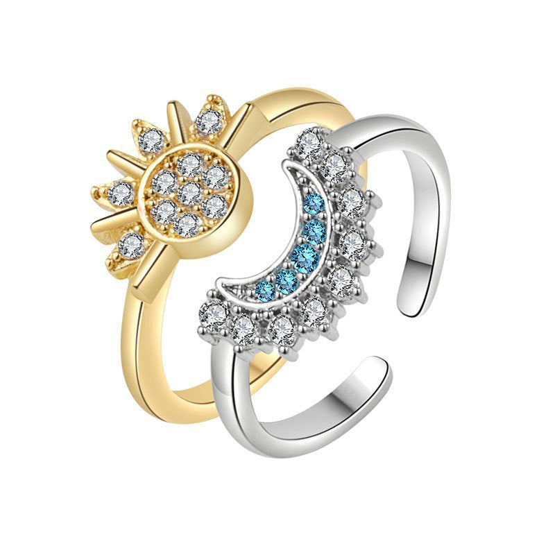 Sun and Moon Couple Ring