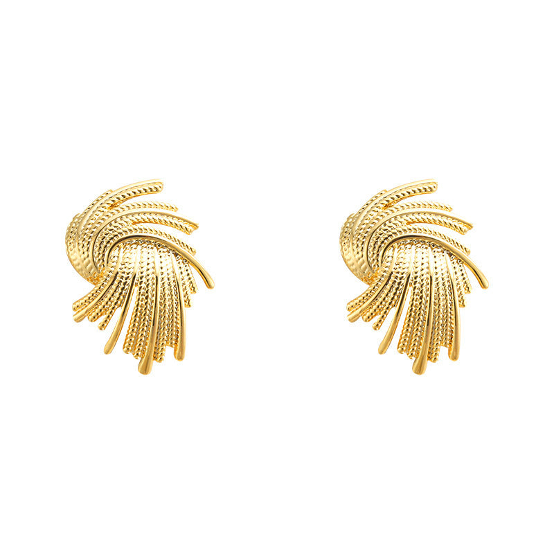 Irregular Spiral Fan Shaped Earrings