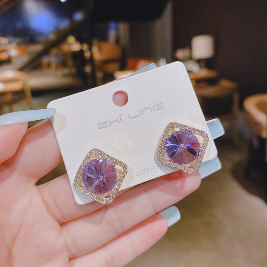 Pink Hot Square Earrings