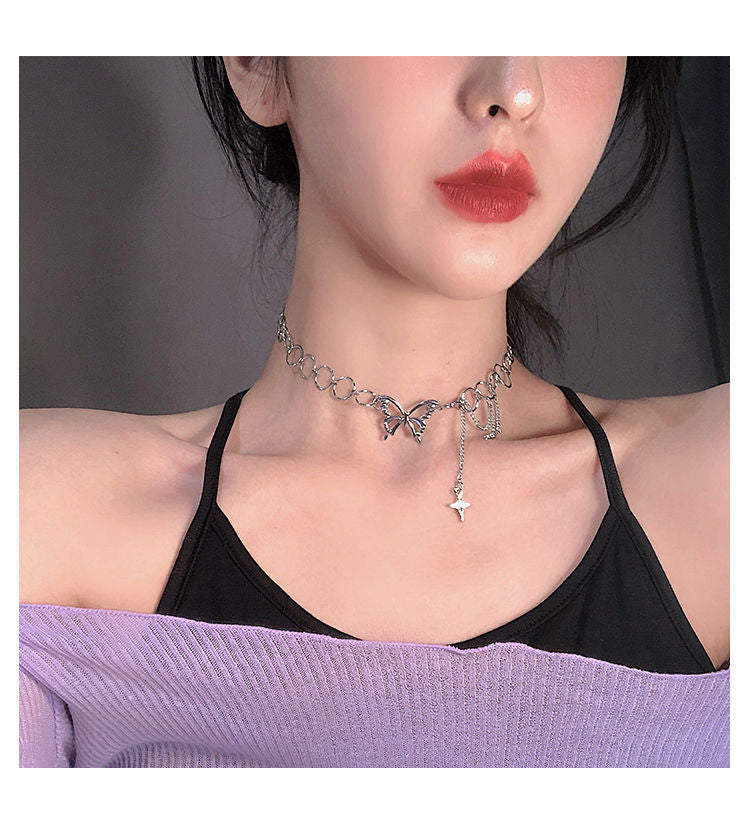 Hollow Butterfly Pendant Necklace