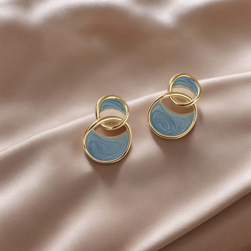 Retro Circle Cut Earrings