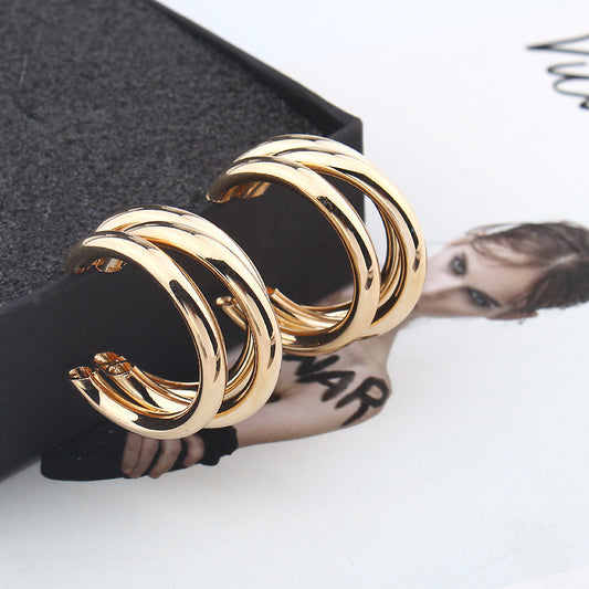 Geometric Three-line Earrings