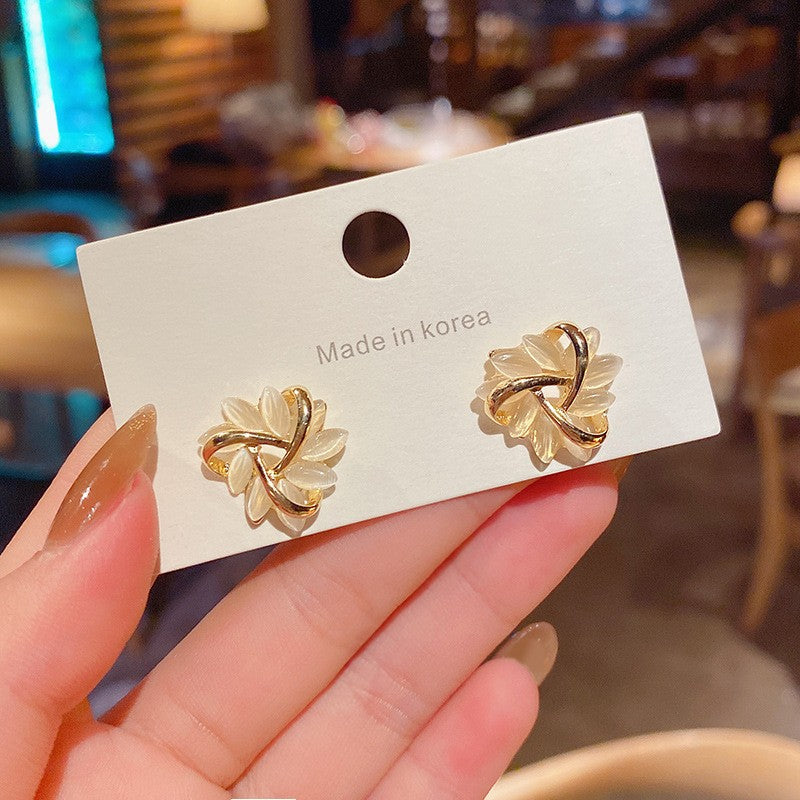 Opal Flower Stud Earrings