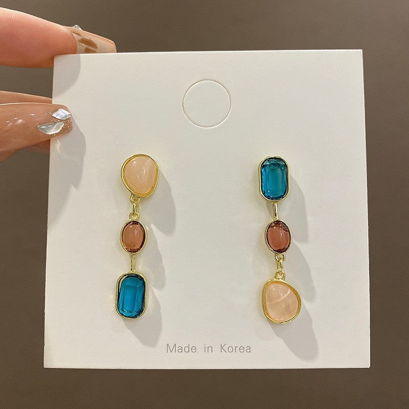 Asymmetric Colored Earrings