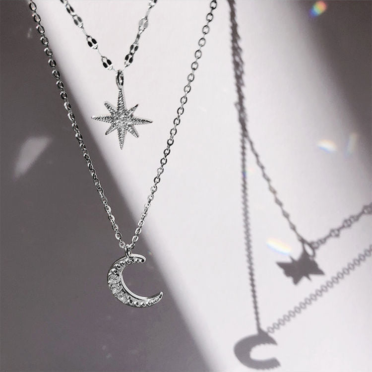 Star Moon Charm Necklace