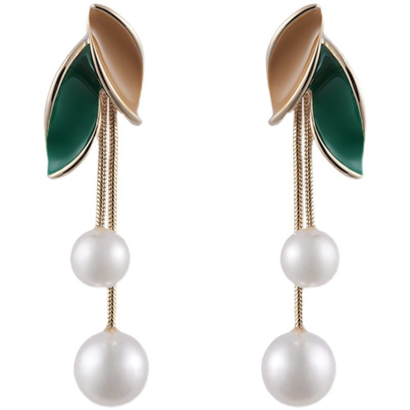 Leaf Tassel Earrings