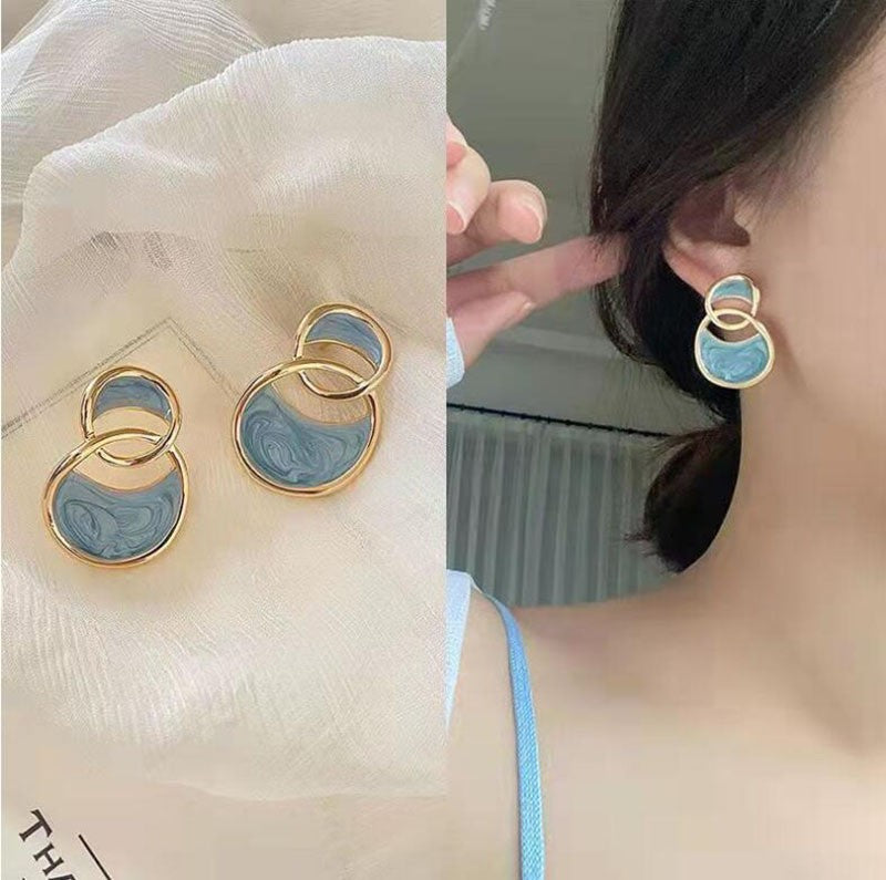 Retro Circle Cut Earrings