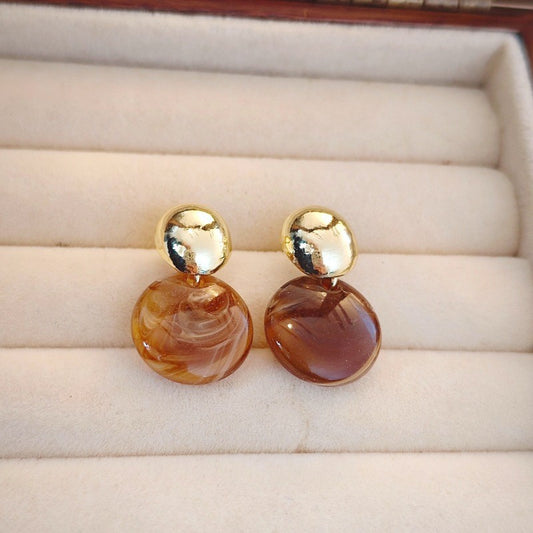 Brown Acrylic Earrings