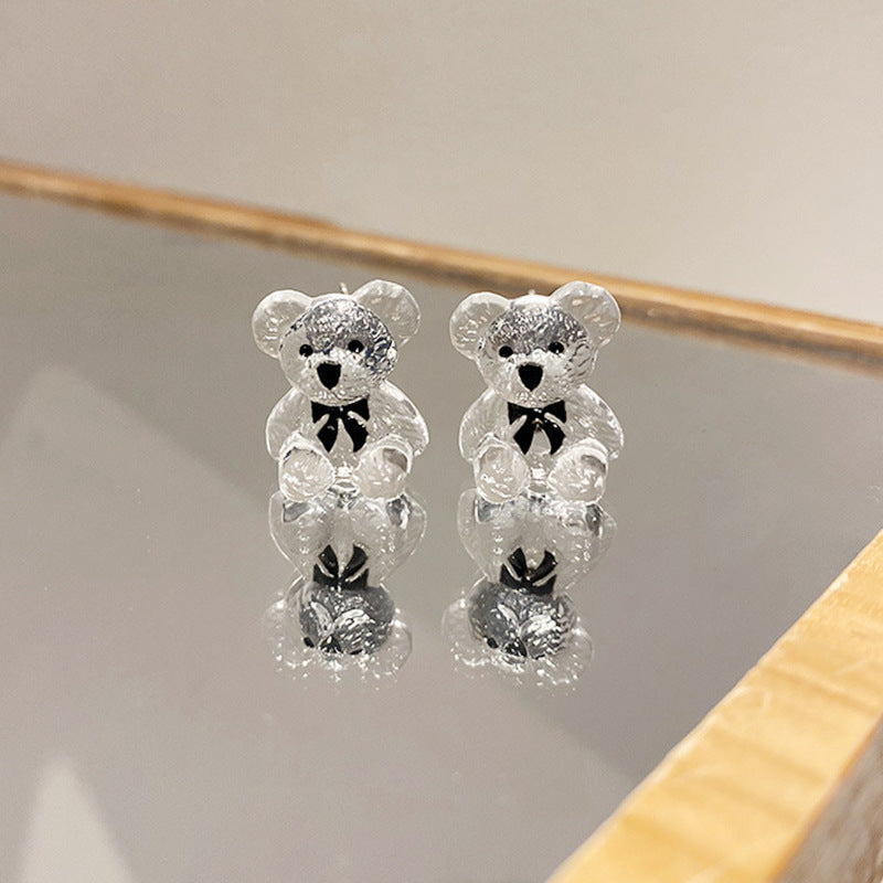 Transparent Bear Stud Earrings