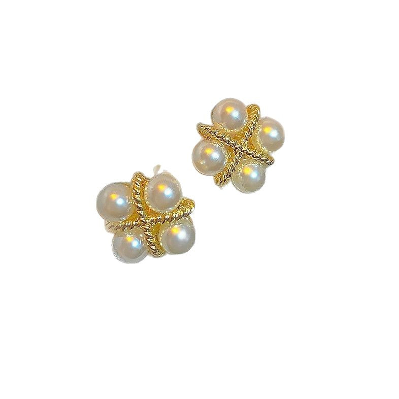 French Cross Pearl Earrings