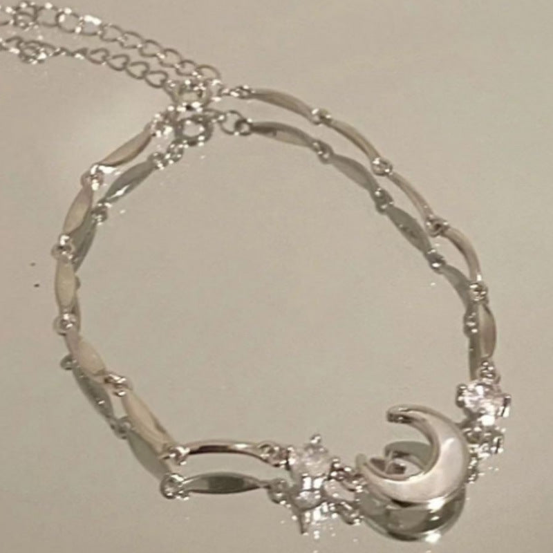 Star Moon Silver Bracelet