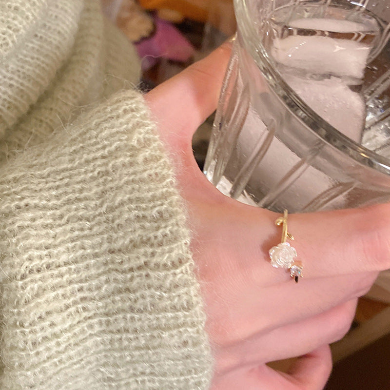 Camellia Adjustable Open Ring