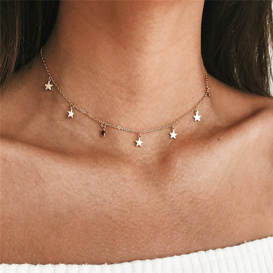 Lucky Star Tassels Choker Necklace