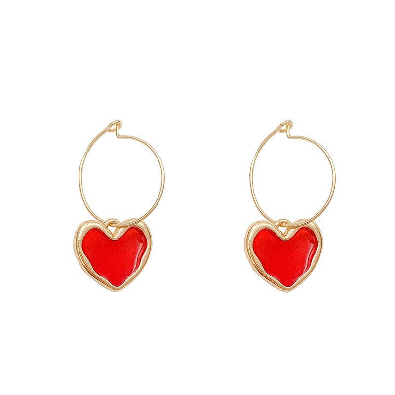 Cute Red Heart Earrings