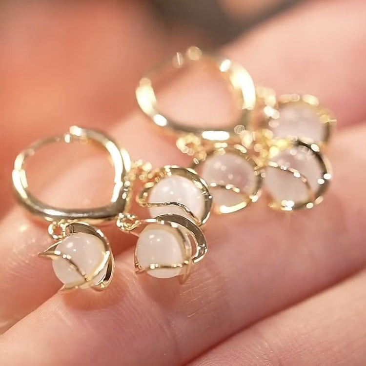 Delicate Opal Stud Earrings