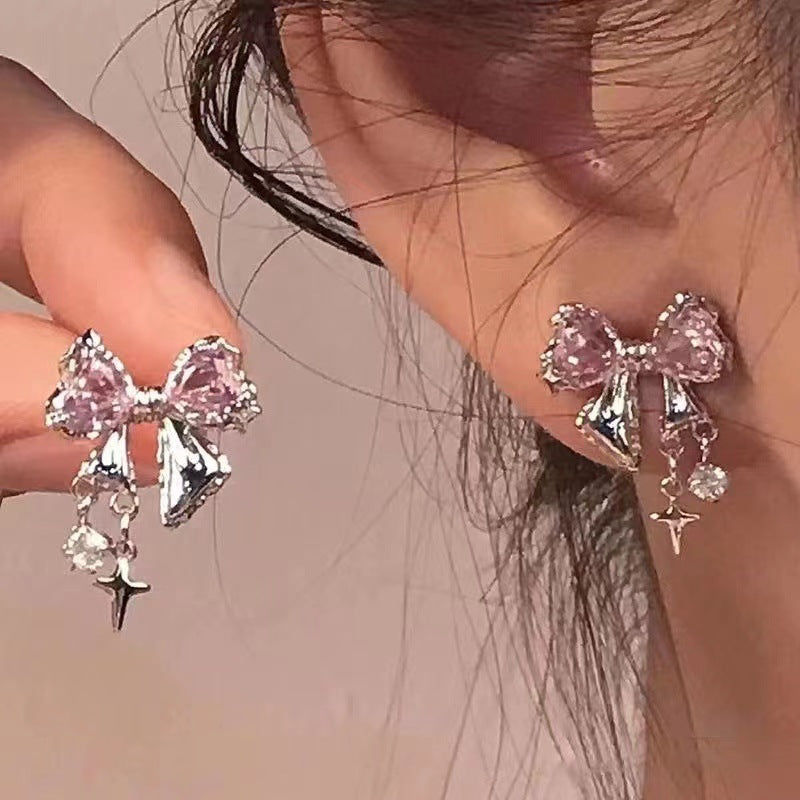 Pink Diamond Bow Stud
