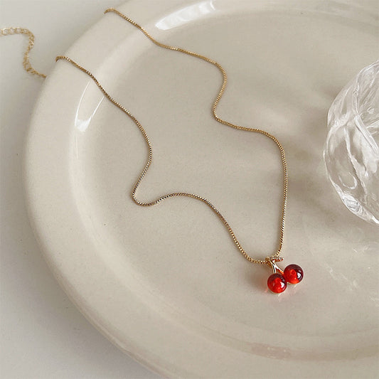 Red Cherry Pendant Necklace