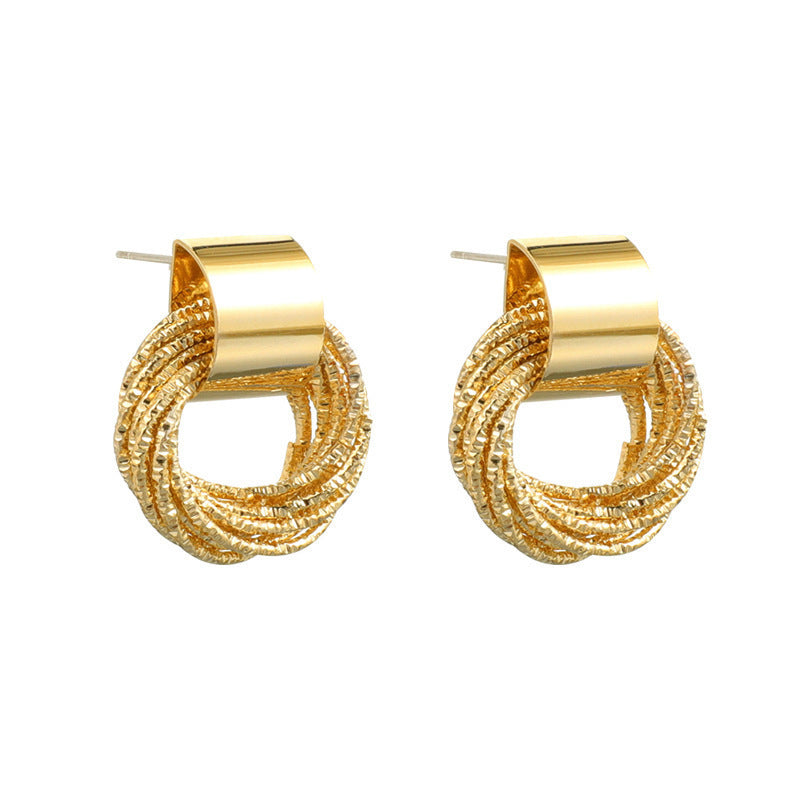 Geometric Round Hoop Earrings