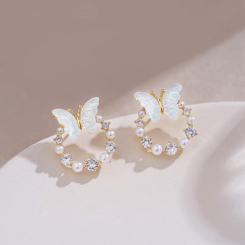 Crystal Flower Stud Earrings