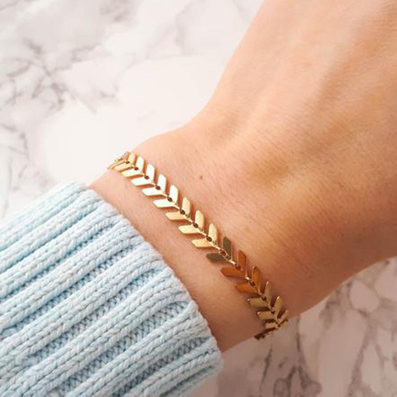 Creative Gold Leaves Bracelet