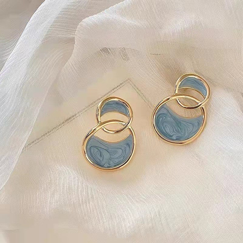 Retro Circle Cut Earrings