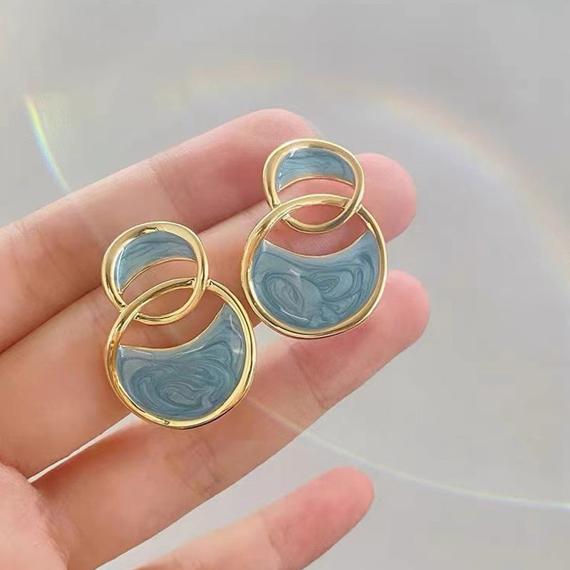 Retro Circle Cut Earrings
