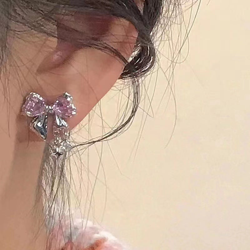 Pink Diamond Bow Stud