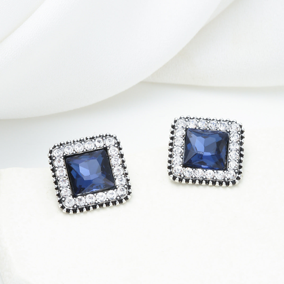 Blue Diamond Crystal Earrings