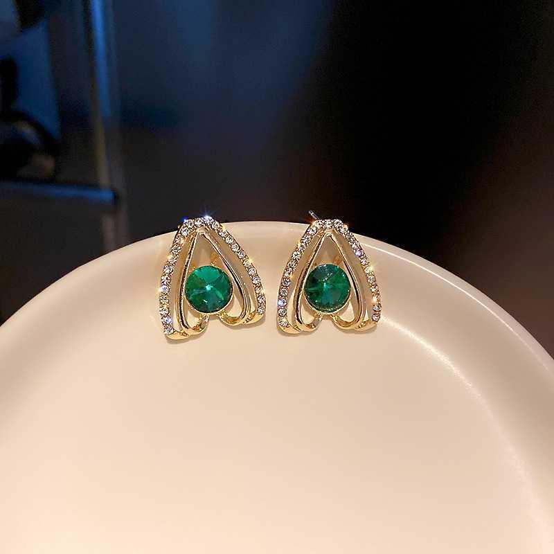 Green Crystal Diamond Earrings