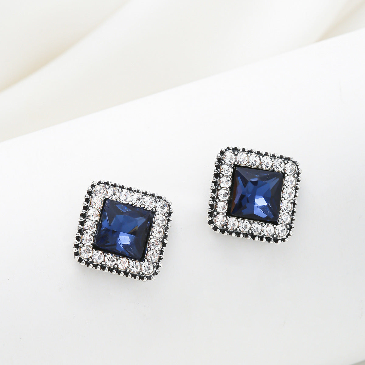 Blue Diamond Crystal Earrings