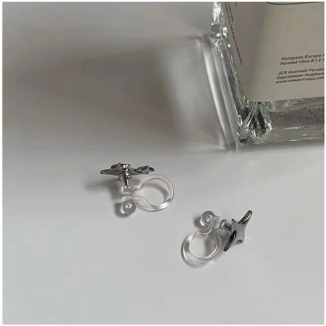 Silver Glossy Star Shape Earcuffs
