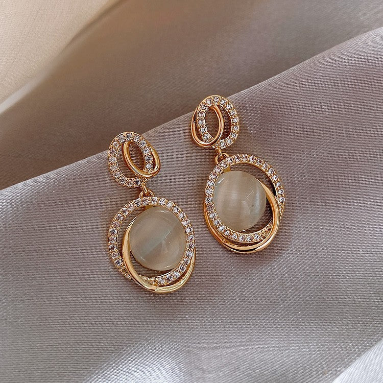 French Opal Stone Earrings
