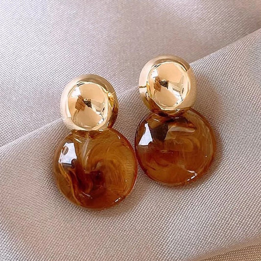 Brown Acrylic Earrings
