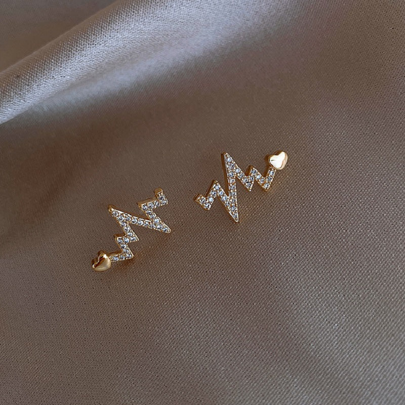 Cute Heartbeat Stud Earrings