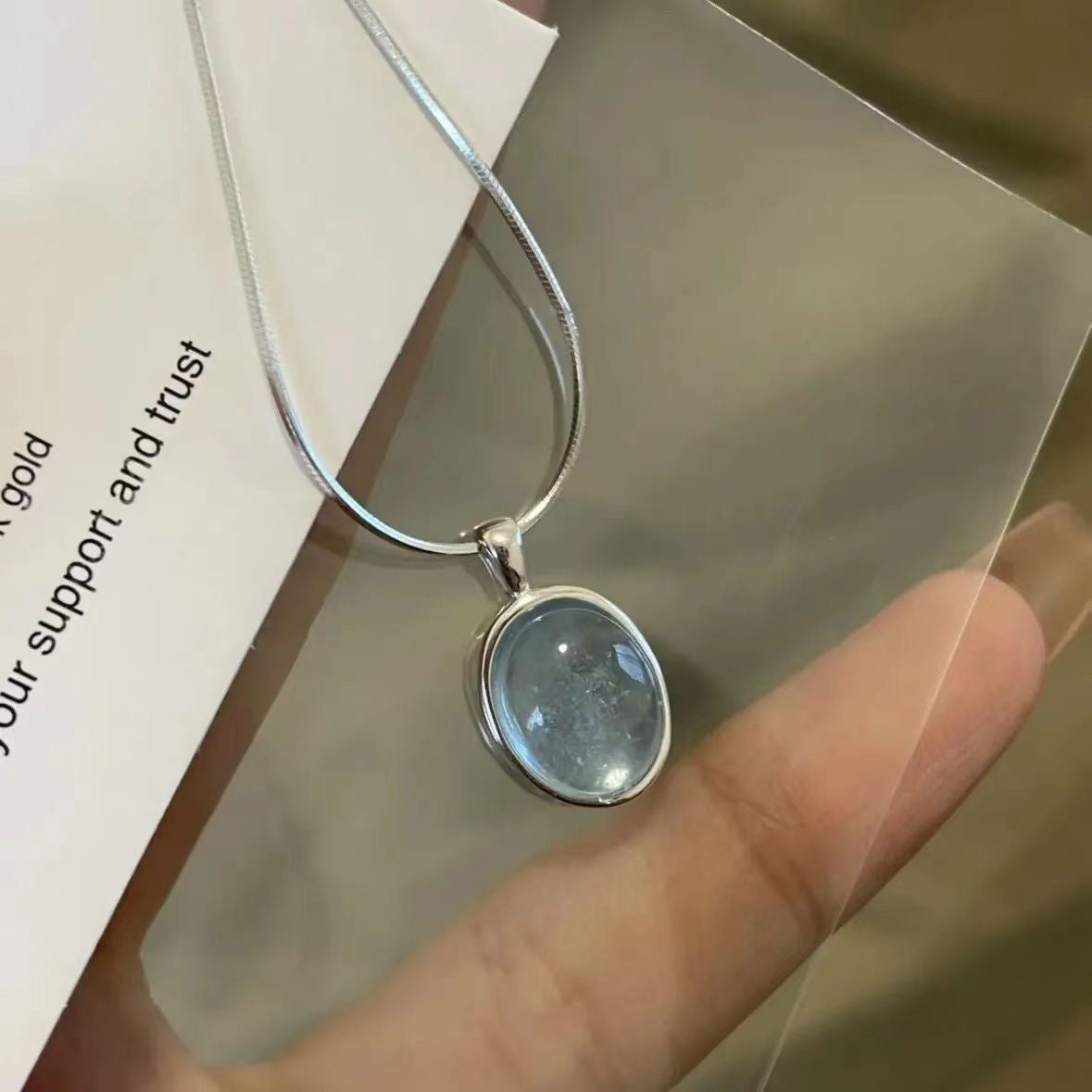 Moonlight Stone Sea Blue Necklace