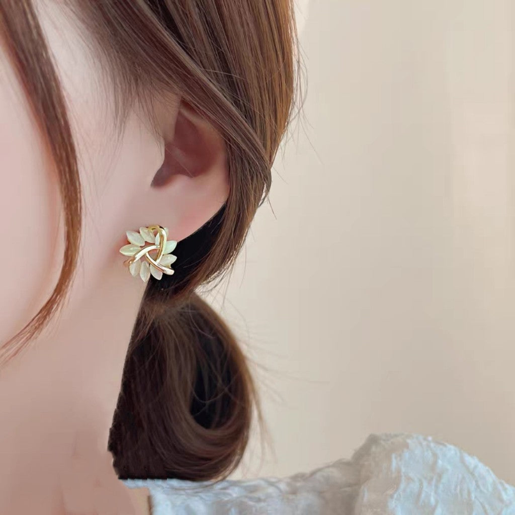 Opal Flower Stud Earrings