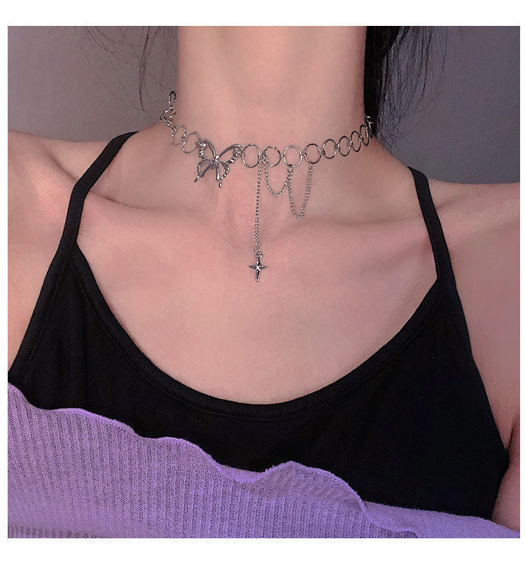 Hollow Butterfly Pendant Necklace