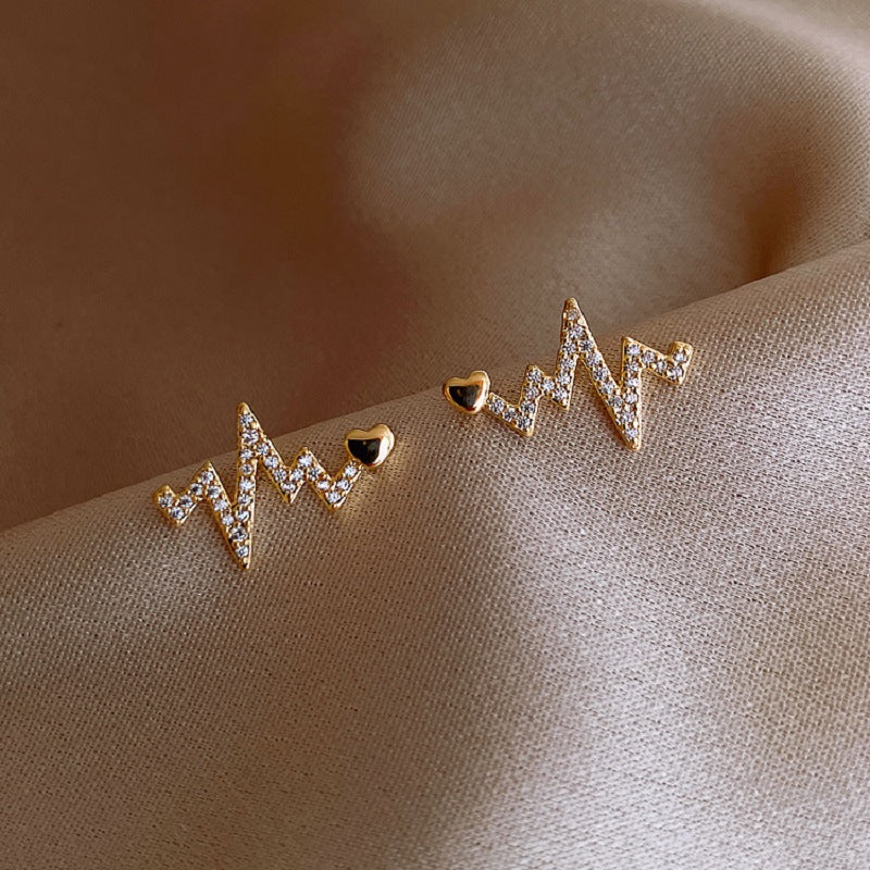 Cute Heartbeat Stud Earrings