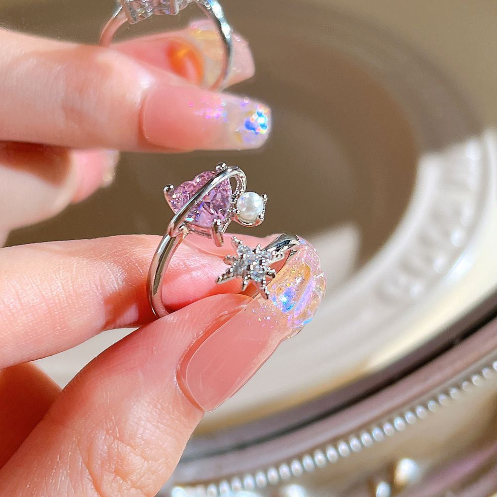 Pink Diamond Heart Ring