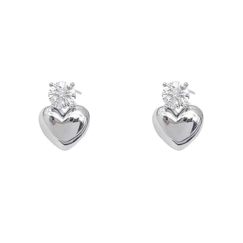 Sweet Heart Zircon Stud (silver)