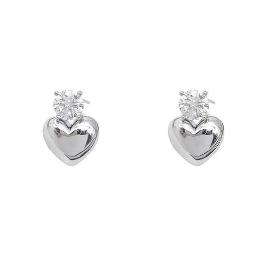 Sweet Heart Zircon Stud (silver)