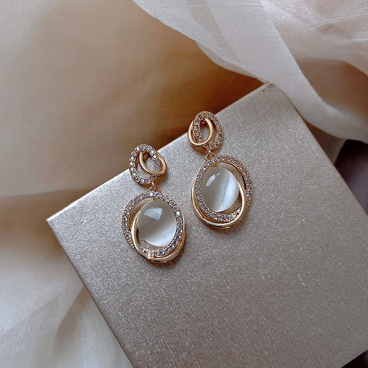 French Opal Stone Earrings