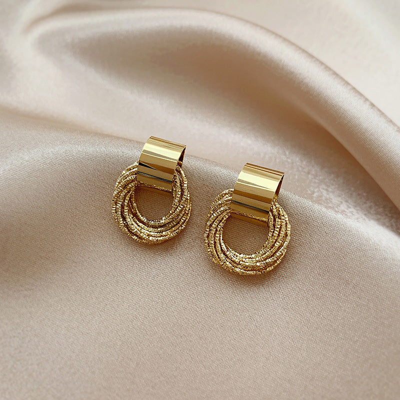 Geometric Round Hoop Earrings