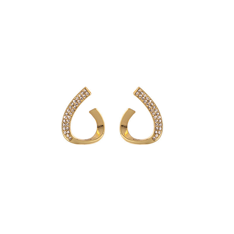 Diamond Twisted Drop Studs Earrings