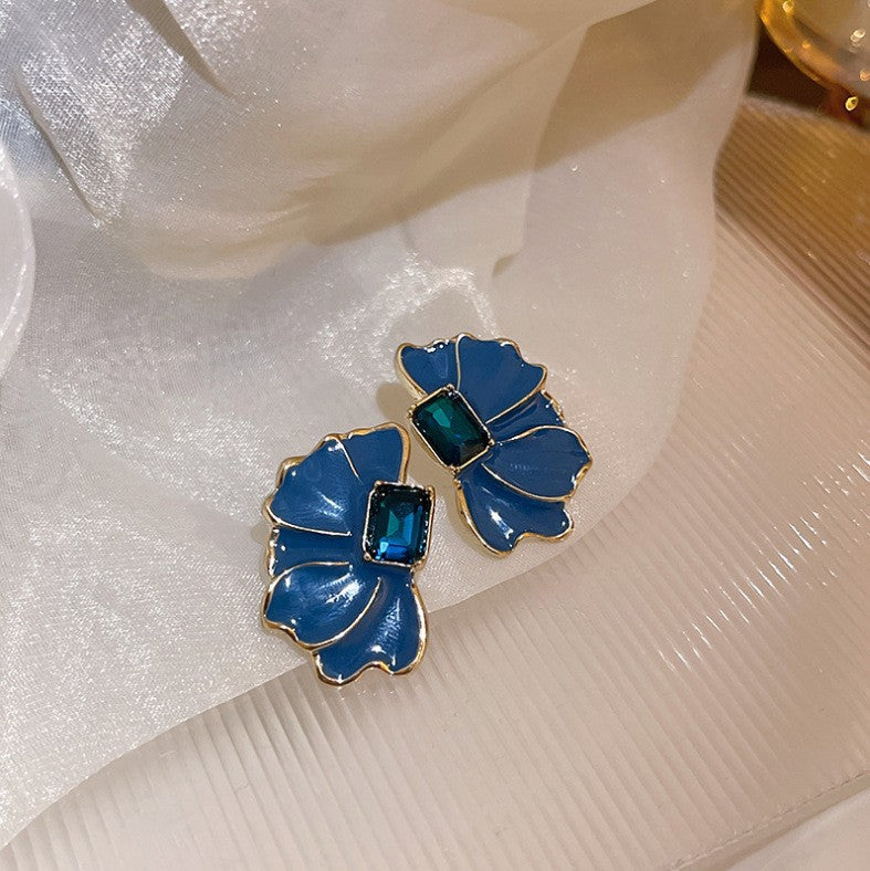 Blue Flower Temperament Earrings