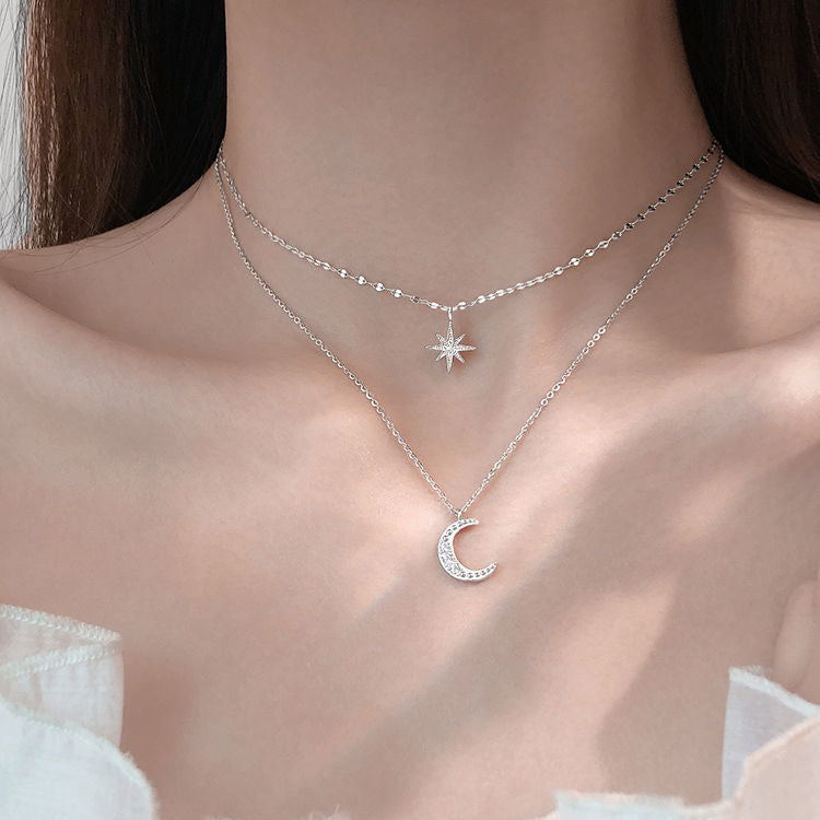 Star Moon Charm Necklace