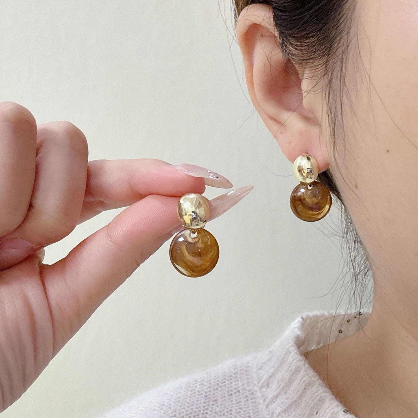 Brown Acrylic Earrings