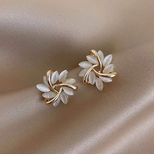 Opal Flower Stud Earrings