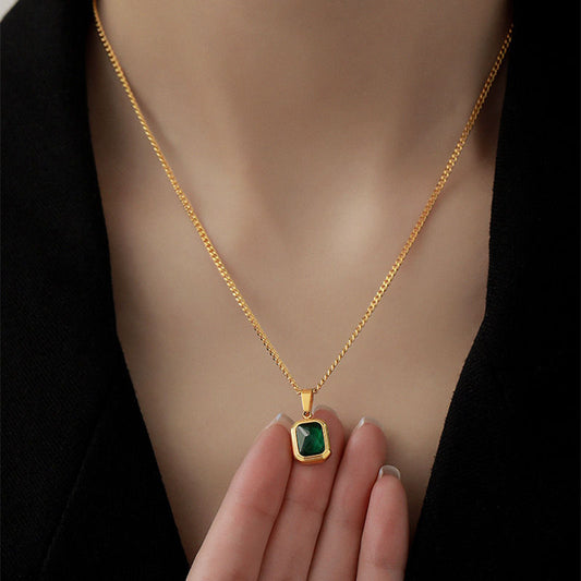 French Styled Emerald Pendant